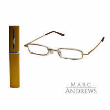 Mini Lesebrille Federscharnier Damen Herren Metall Schmal Klein Leicht mit Etui