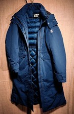Landsend L Damen Mantel Winter blau lang schwer warm mit Kapuze ***WIE NEU***