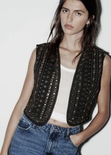 Zara bestickte Weste mit