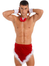 DE Herren Weihnachten Kostüm Crop Top Patchwork Umhang Cape Mit Weihnachtskostüm