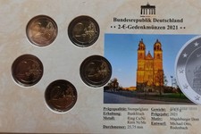 "Sachsen-Anhalt Magdeburger Dom" 2-Euro-Komplettsatz BRD 2021 stgl. unc.