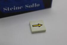 Lego (c) 1x Space Fliese - 2x2 - weiß gelber Pfeil - 3068bp08  - Weltraum 