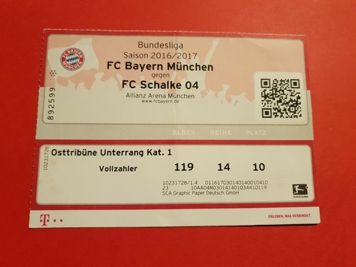 Used ticket bundesliga 2016 - used, 2016/17