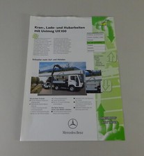Prospektblatt / Broschüre Mercedes-Benz Unimog UX 100 mit Ladekran Stand 07/1998