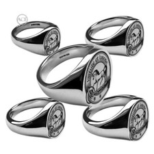 Laser Graviert Ihre Familie Crest Signet Ringe 925 Massiv Oval UK Hm