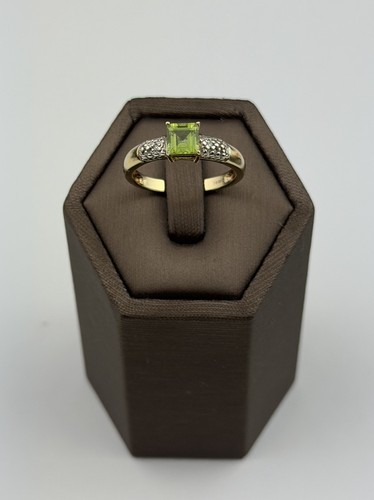 Peridot und diamant ring - diamant, kt