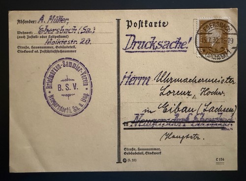 Sachsen 1932 ebersbach - 👉,