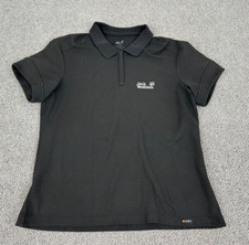 Jack Wolfskin Poloshirt Damen Polohemd Shirt Polokragen Gr. L schwarz #281