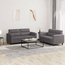 Sofagarnitur Kissen Sofa Sessel Couch Sitzgruppe Wohnzimmer Kunstleder vidaXL