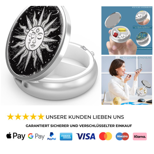 Pillendose mit fächern - mit,