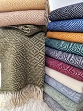 Wolldecke 100% Schurwolle Wohndecke Plaid in versch. Farben 140 x 200cm Tirol-V