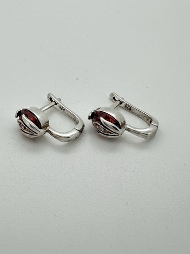 Ohrringe silber 925 mit roten - silber,
