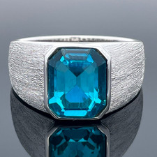 RING GR.21 (CA.66) PALLADINIERT & GEBÜRSTET MIT ZIRKONIA SCHMUCKJAGD