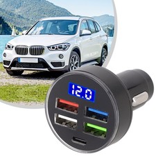 15.5W 4USB+PD Typ-C Auto Ladegerät Schnelllade Adapter Für Telefon Schwarz