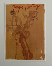 Joseph Beuys Original Signiert Autographen Postkarte „Schwangere und Schwan“1958