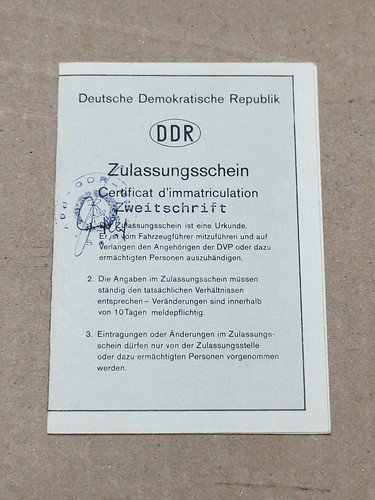 Registrierschein ddr - registrierschein,