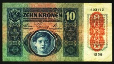ÖSTERREICH. 10 Kronen 1915 mit Aufdruck. 51a.