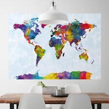 XXL Water Color World Map - Poster, Michael Tompsett, Kunst Weltkarte 140x100 cm