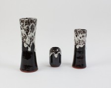 3 Lava-Keramik-Vasen 1970er