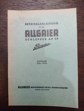 Original Betriebsanleitung Allgaier System Porsche AP17 Dieselschlepper