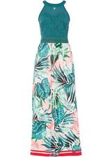 Maxikleid mit Print und Spitze