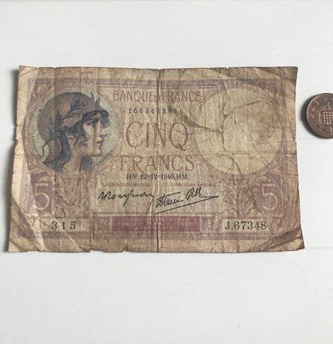 Banque france cinq francs - de,