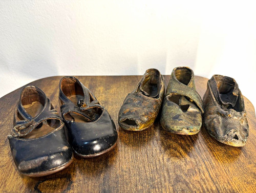 Antike kinderlederschuhe - antike,