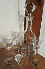 Set große Glas Karaffe +  4 Gläser LEONARDO "Lily of the valley" - H 34 cm / 14