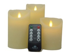 LED echtwachs Kerzen 3er Set