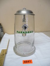 4841.        Alter Bierkrug  Glas  Parkbräu Bierkrug Deko Bierkrug 3 L