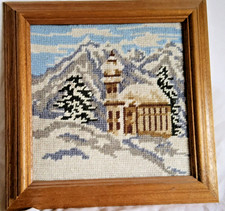 Stickerei Bild Landschaft mit Rahmen