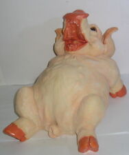 Sau Schwein Deko Figur Ferkel 26cm Skulptur lustig lachend Kunststoff 26x18x16cm
