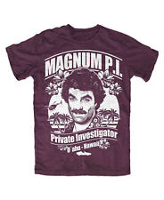 Magnum P.I. T-Shirt BURGUND Tom Selleck,TV Hawaii,Island Hoppers,Aloha,80er,Kult