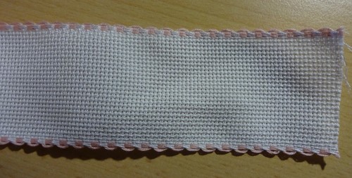 Stickband aidastoff weiß - stickband, mit