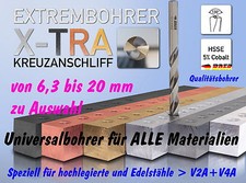 Spiralbohrer BAER Edelstahlbohrer Metallbohrer zur Auswahl von 6.3-20 mm HSSE/Co