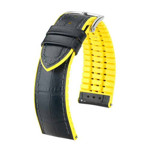 Uhrenarmband schwarz gelb - uhrenarmband, in