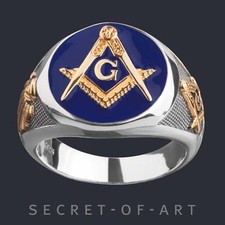 Freimaurer Ring Masonic Blue