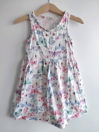 Kleid 104 weiß bunt - gr.,
