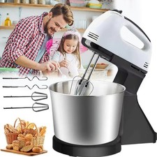 Standmixer 7 Stufen Elektrischer Handrührgerät 2 in 1 Mixer mit Rührschüssel