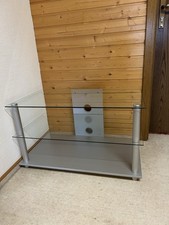 TV Rack Regal aus Glas und Metall, wie neu!