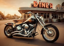 Motorrad Kunstdruck Biker