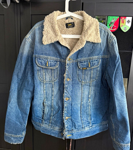 Lee lammfell denim jacke - lee, lammfell-denim-jacke
