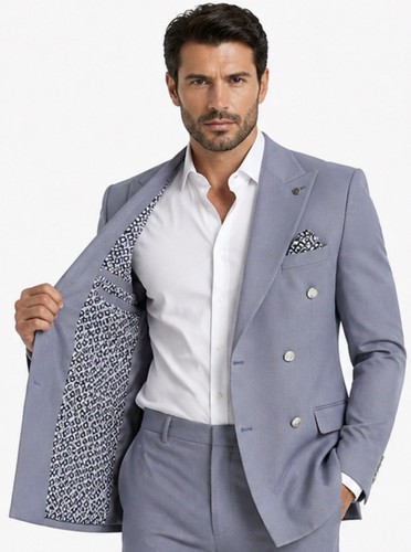 Luxus herren anzug grau - herren, blau