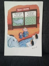 Lithodruck Karikaturen Handsigniert