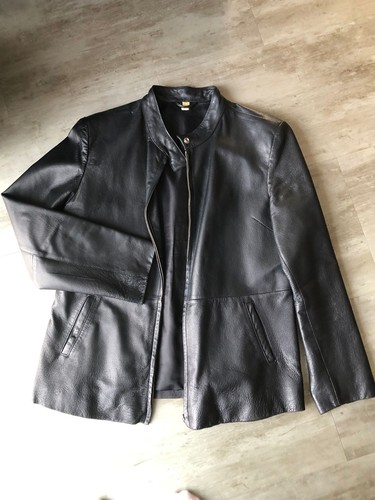 Klassische schwarze lederjacke - schwarze,