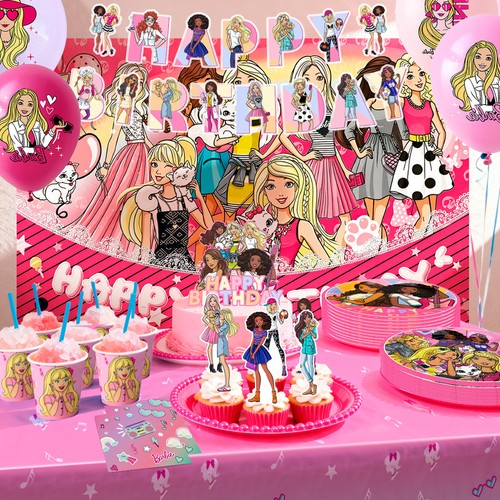 Barbie geburtstags geschirr - barbie,