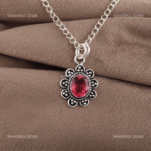 925 silber oval - silber, pinker