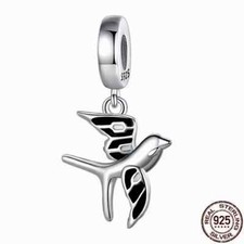 Sterlingsilber 925 Schmuck Anhänger Friedenstaube Charm Frieden Taube  Vogel #7