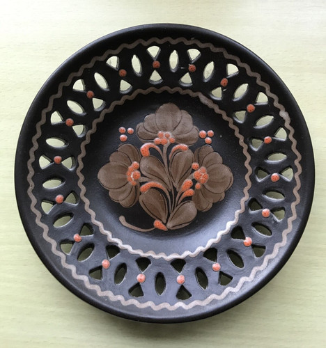 Wandteller keramik floral - keramik,