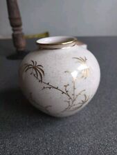 Rosenthal 50er Jahre Vase Vintage Golden Palm Handbemalt Gold Creme Weiß Sammler